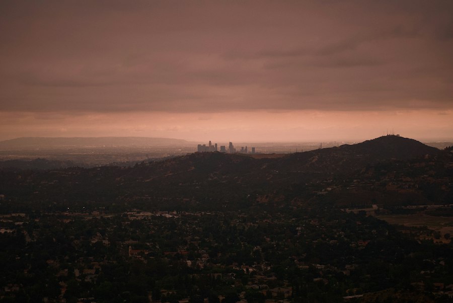 Los Angeles hills at sunset