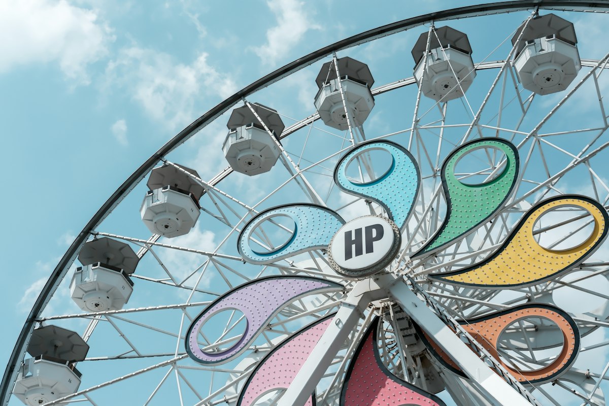 Hersheypark Ferris wheel against a blue sky